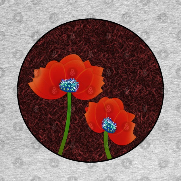 Digital Abstract of Red Poppies Pocket Version (MD23Mrl004) by Maikell Designs